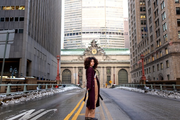 Young woman in new york city during daytime