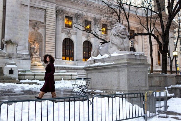 Young woman in new york city during daytime