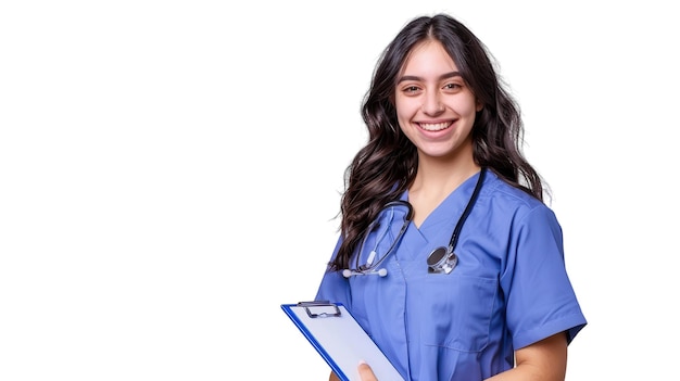 Young Woman in Nurse39s Uniform on white background