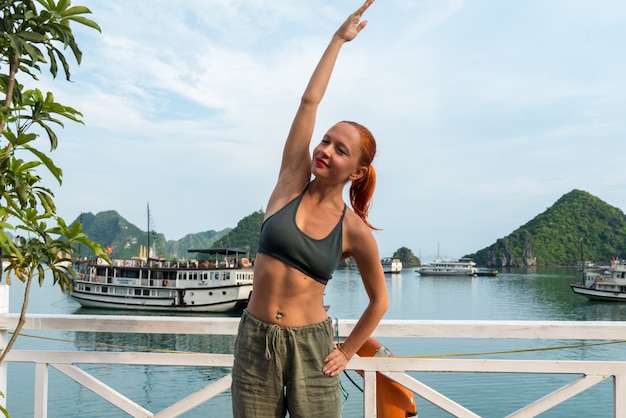 Young woman practicing yoga