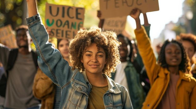 Young Woman Protesting for Climate Change