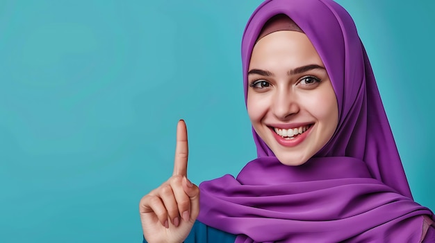 Young Woman in Purple Headscarf