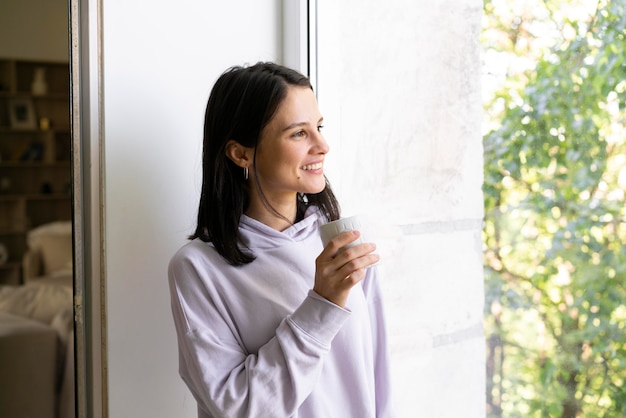 Young woman relaxing at home