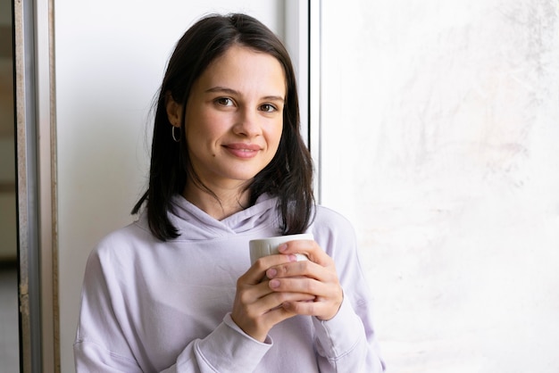 Young woman relaxing at home