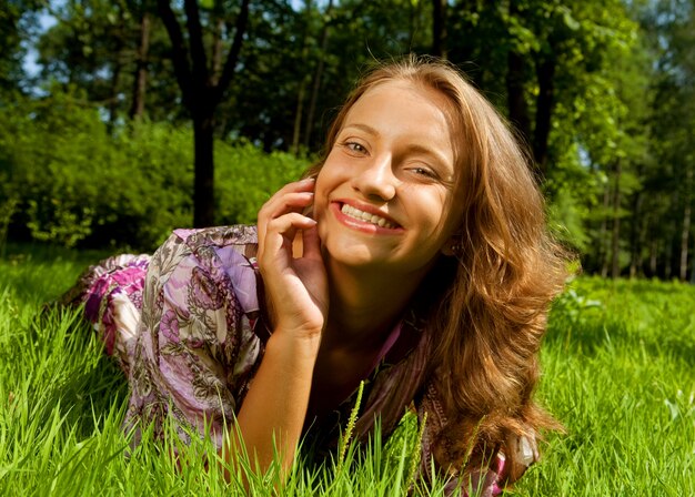 Young Woman resting in the park 