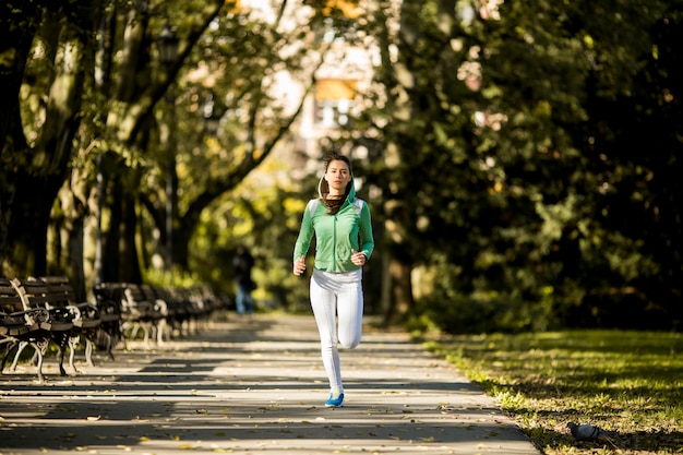 Young woman running in the park