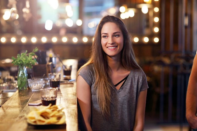 young woman sitting in a cafe