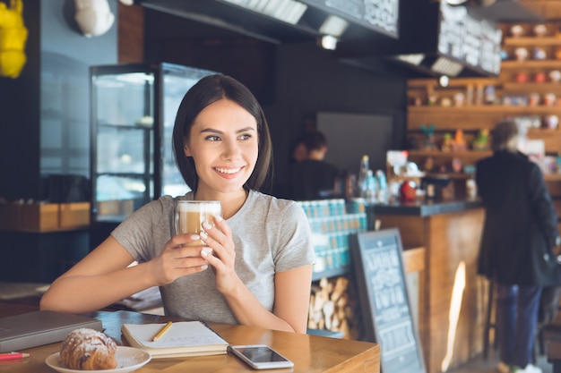 Young woman sitting in a coffee shop leisure