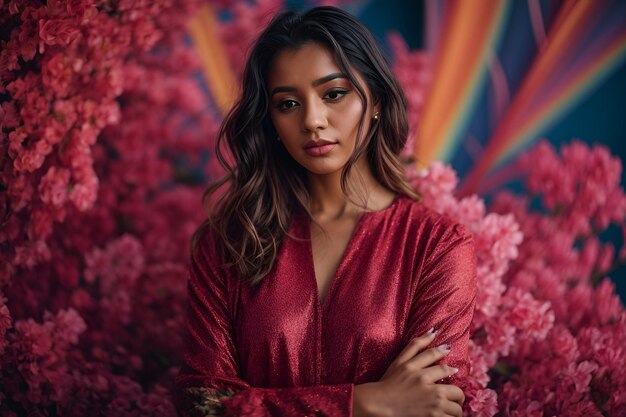 Young woman standing with her arms crossed