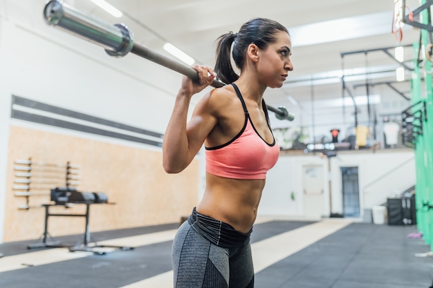 Young woman training