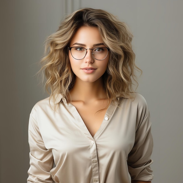 Young woman wearing glasses