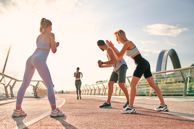 Young woman winningrun competition