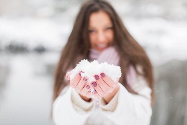 Young woman at winter