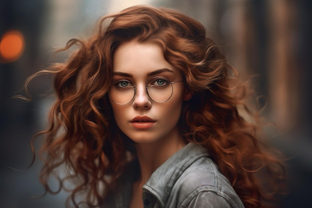 Young woman with brown hair exudes confidence generated by AI high quality realism portraiT