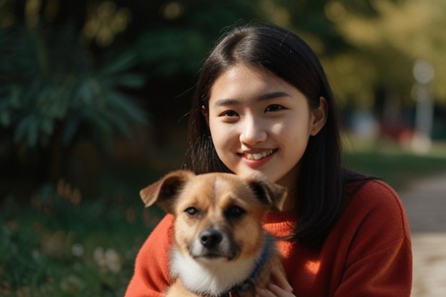 Young woman with dog