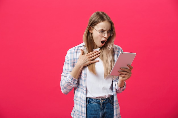 Young woman with expressions