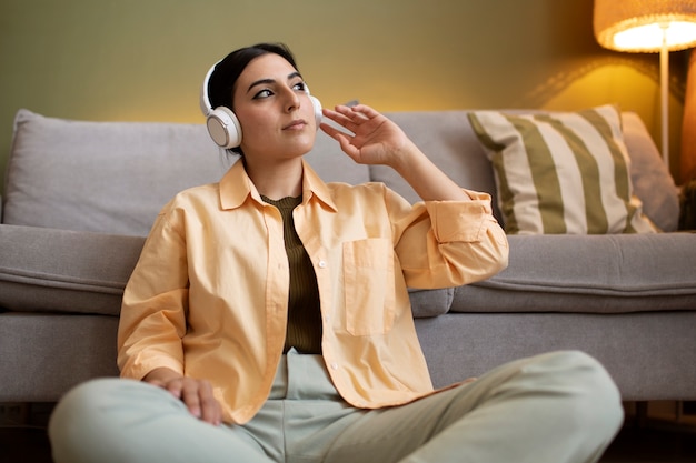 Young woman with headphones