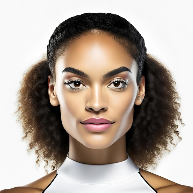 Young woman with ideal skin for beauty products Generative AI