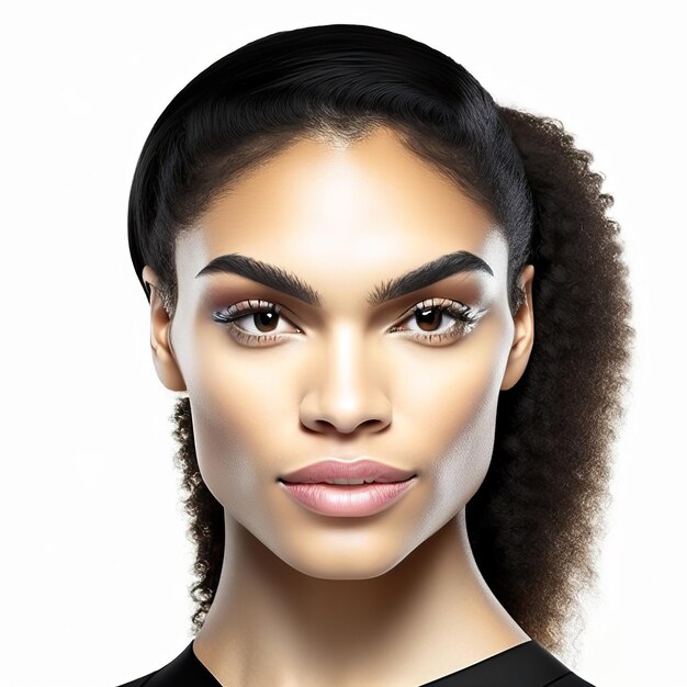 Young woman with ideal skin for beauty products Generative AI