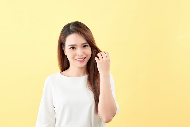 Young woman with long beautiful hair