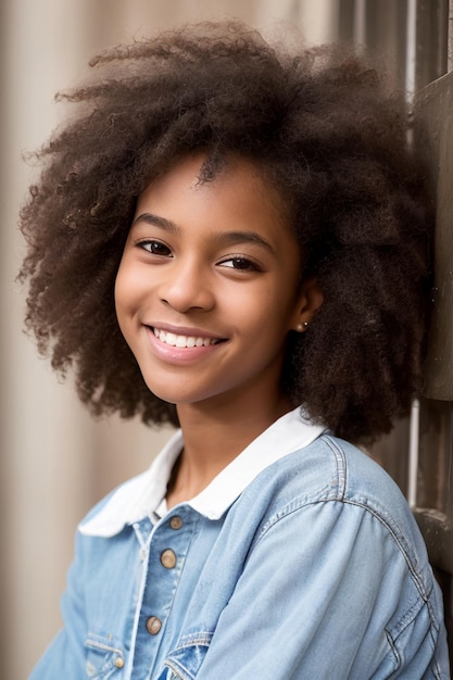 A young woman with a natural hair style