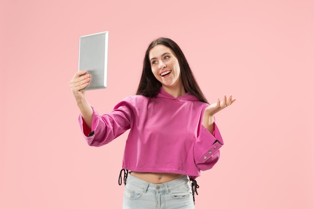 Young woman with tablet