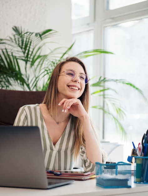 Young woman working on a computer