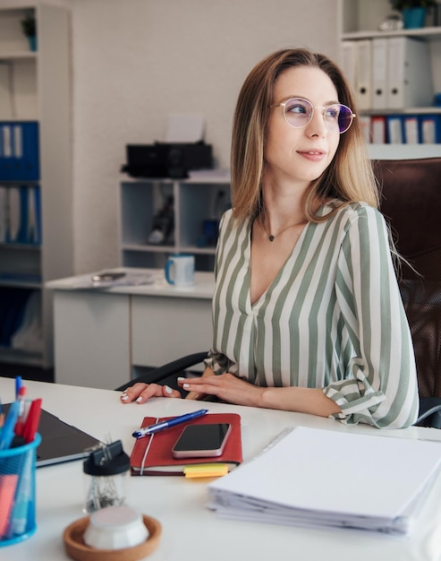 Young woman working on a computer