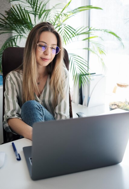 Young woman working on a computer