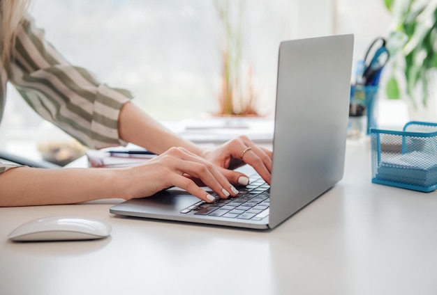 Young woman working on a computer