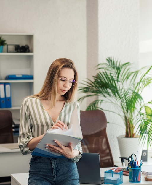 Young woman working on a computer