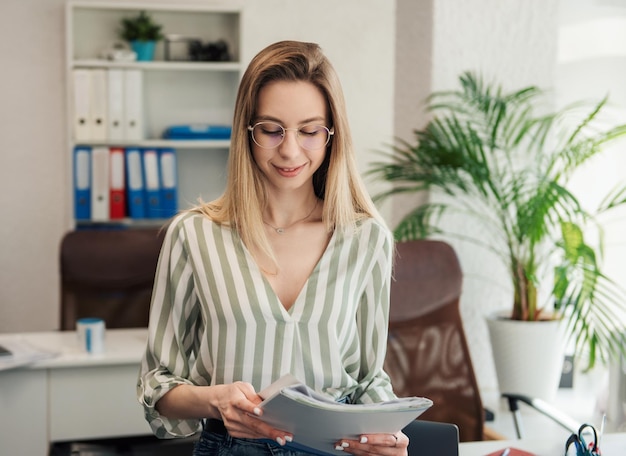 Young woman working on a computer