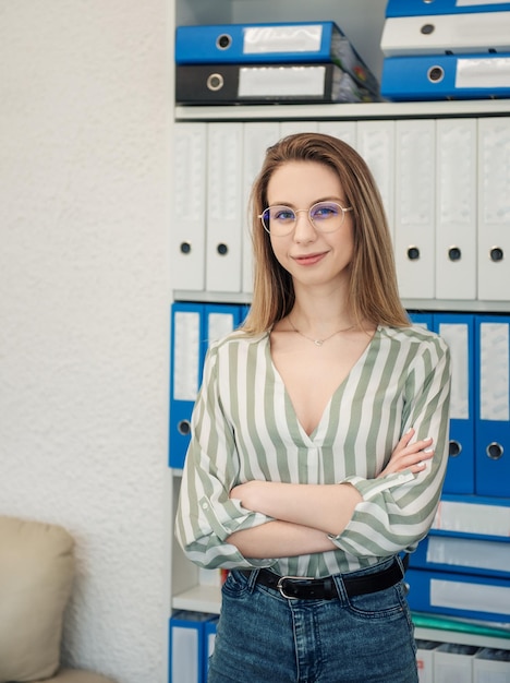 Young woman working on a computer