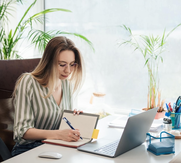 Young woman working on a computer