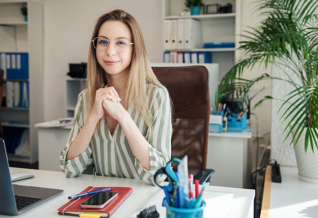 Young woman working on a computer