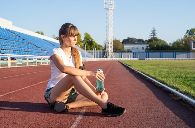 Young woman working out outdoor