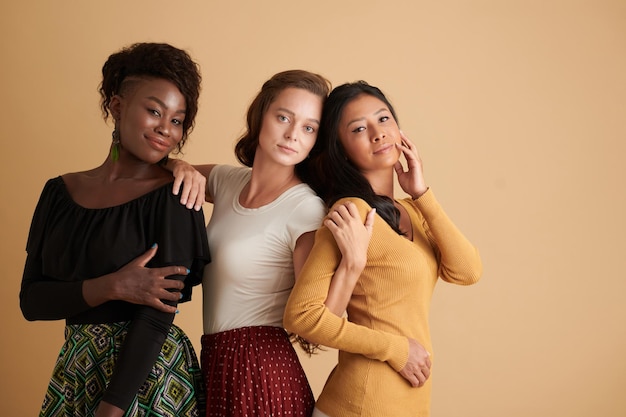 Young Women in Coloful Clothes