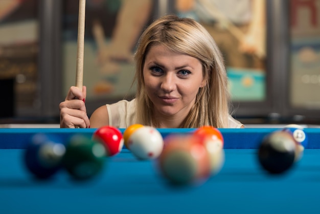 Young Women Concentrate On Ball