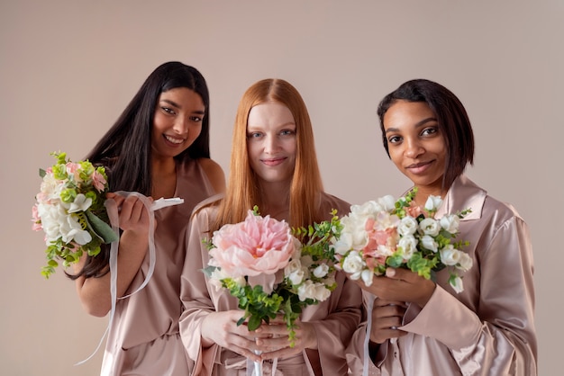 Young women enjoying bachelorette party