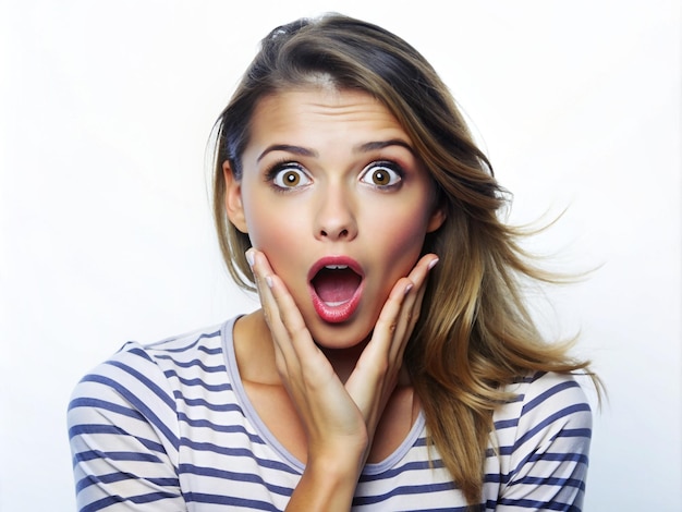 A young women making a surprised expression with her tongue out