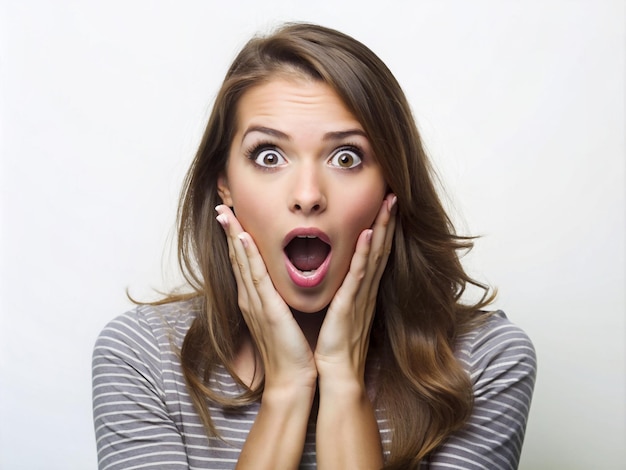 A young women making a surprised expression with her tongue out