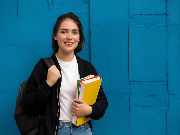 YoungYoung student man holding books smiling student man holding books smiling and raising thumb up