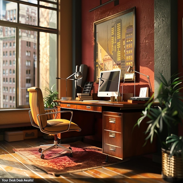 Your Desk Awaits High Detail Realism in an Office Scene