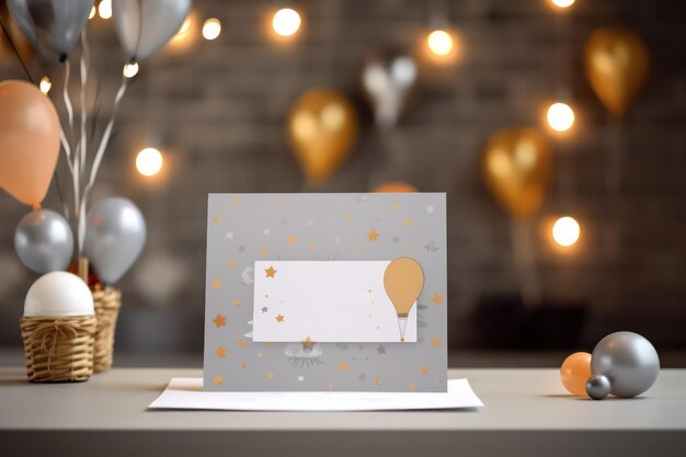 Your Special Event Blank Celebration Invitation Card Mockup Waiting for Your Details