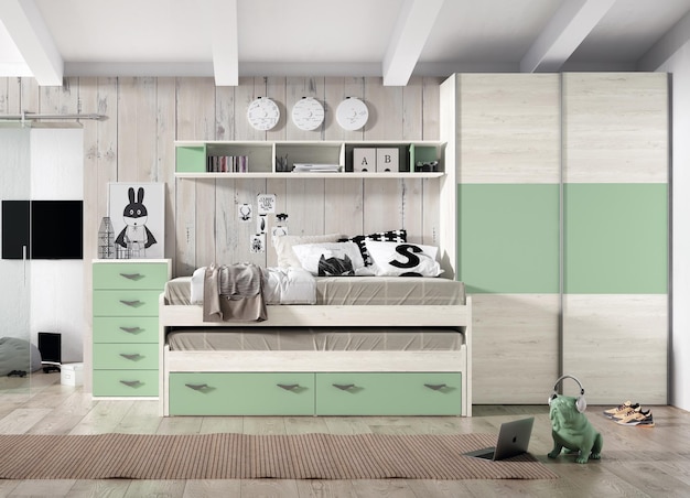 youth bedroom and children's bedroom with very beautiful colors