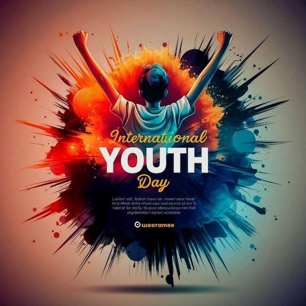 Youth day poster template for social media