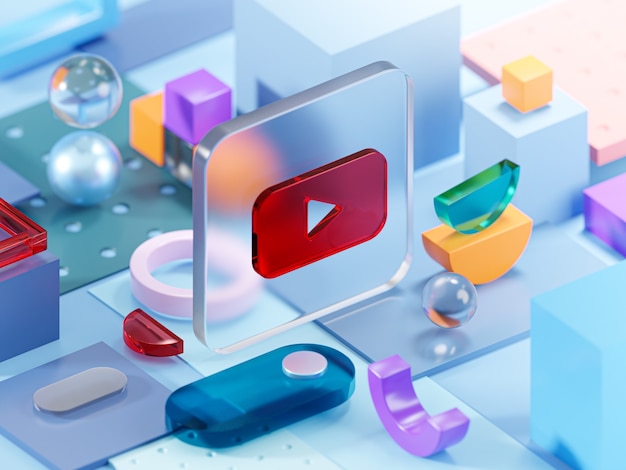 Youtube Glass Geometry Shapes Abstract Composition Art 3D Rendering