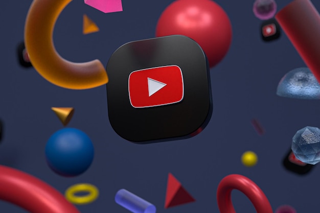 Youtube logo on abstract geometry background