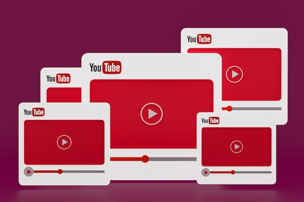 Youtube video player 3d design or video media player interface