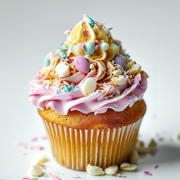 Yummy Easter themed Cupcake Dessert Workshop isolated on grey background